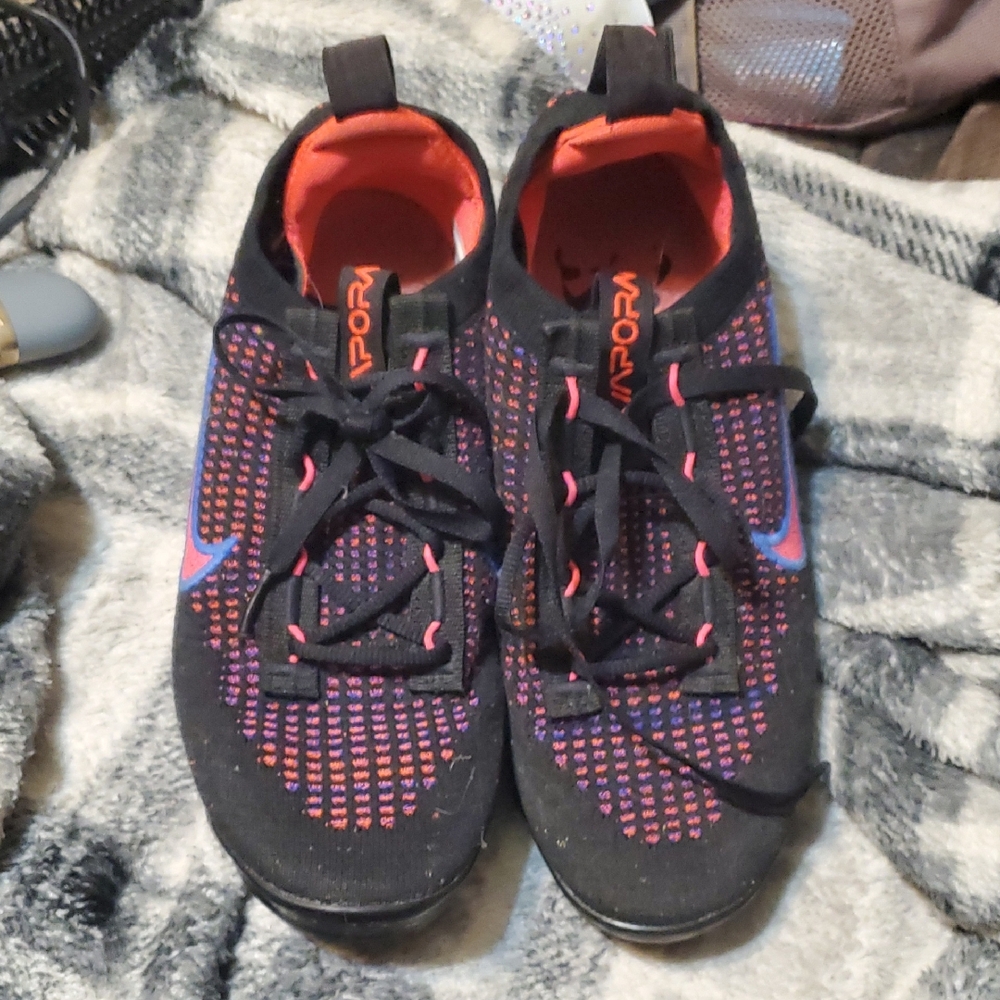 Black and Multicolor Athletic Shoes